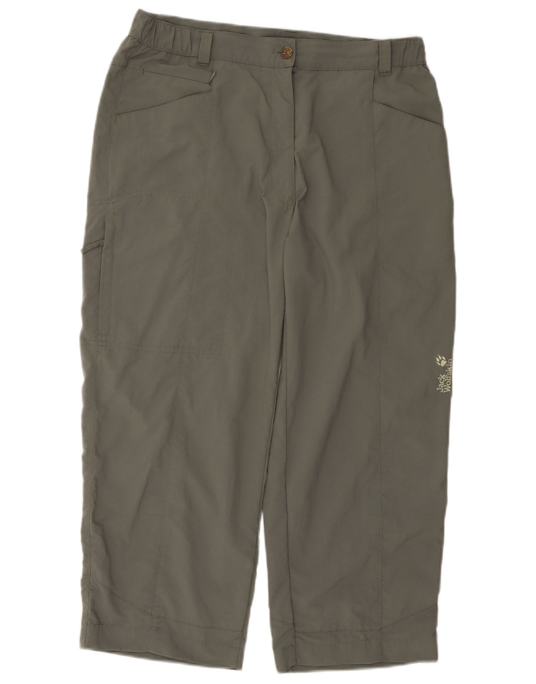 Jack Wolfskin Dame Cargo Cropped Bukser W32 L23 Khaki Polyamid