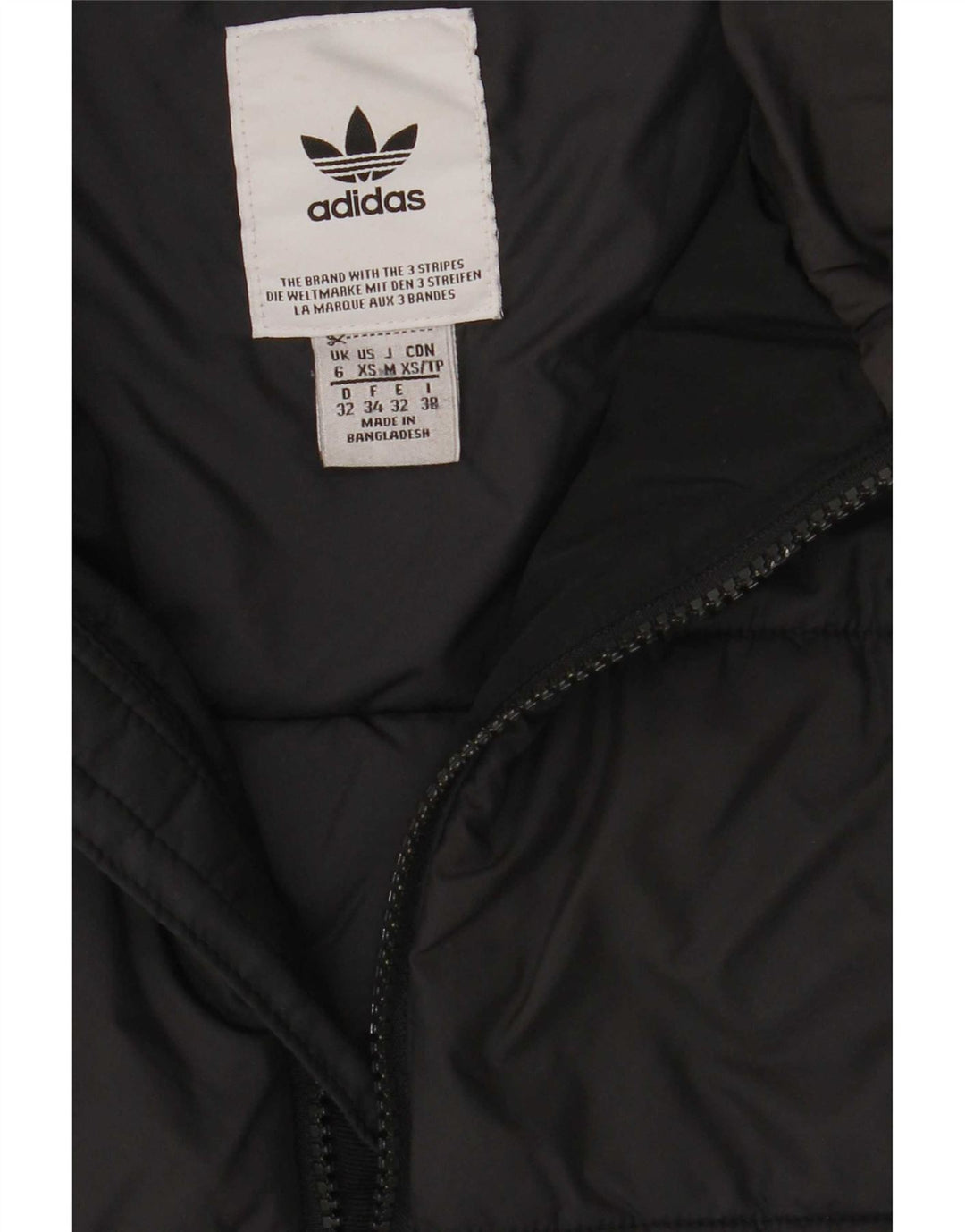 Adidas Polstret hættejakke til kvinder UK 6 XS Sort polyester