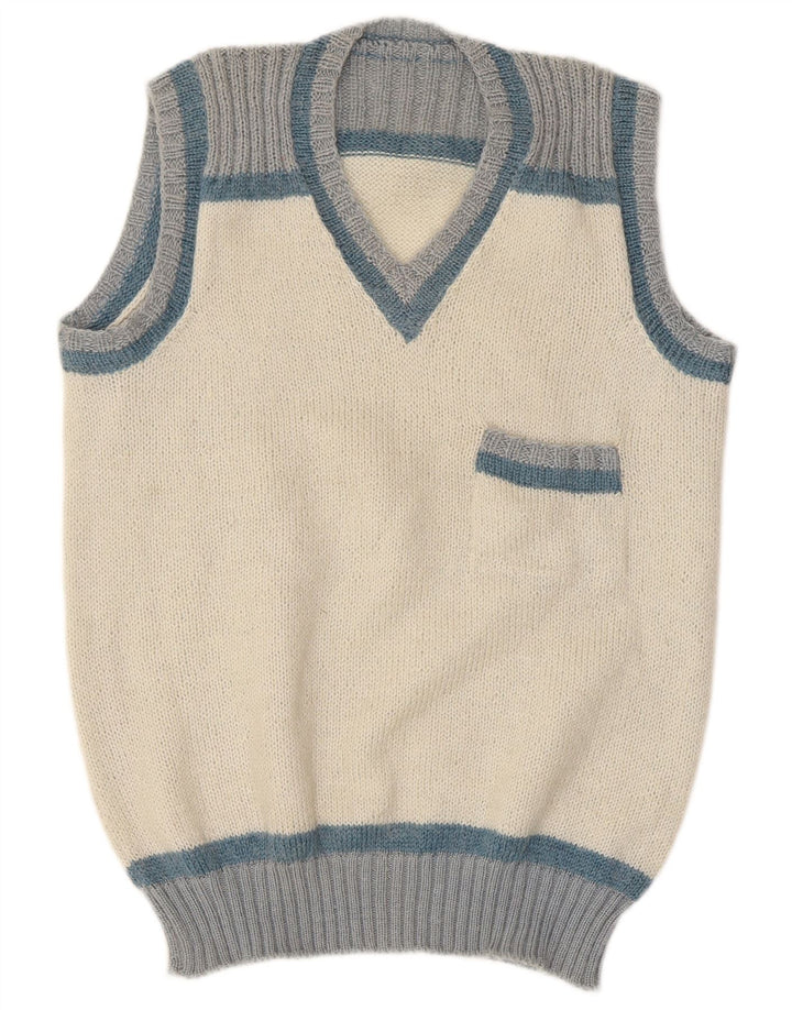 Vintage herrevest tanktop lille hvid Colourblock