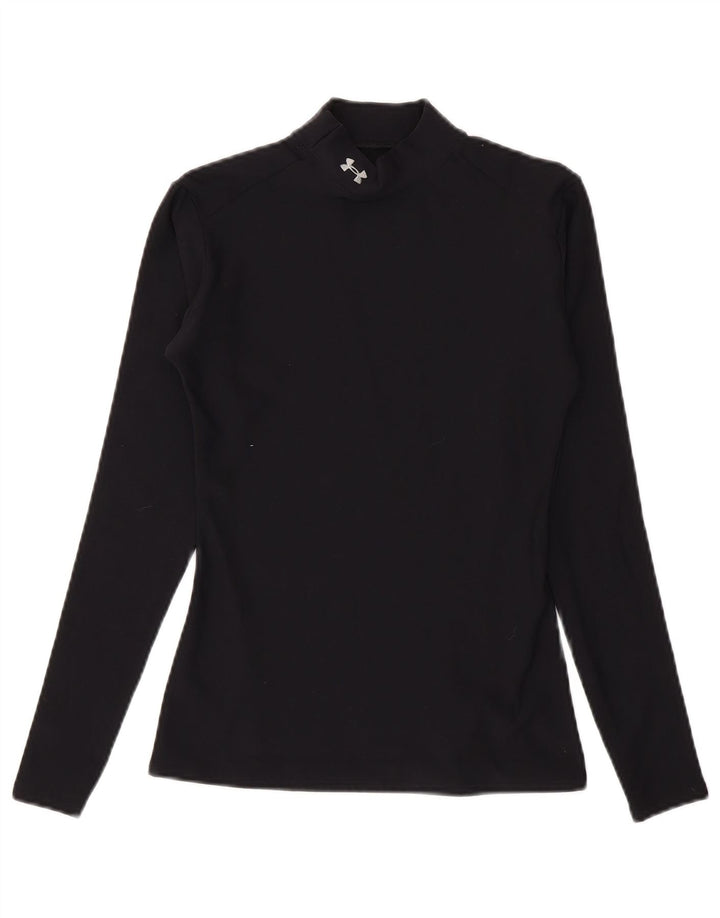 Under Armour Dame Cold Gear Top Langærmet UK 12 Medium Sort Nylon