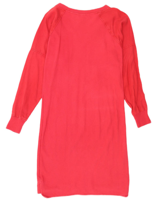 Lacoste Womens Sweatshirt Jumper Dress EU 38 Medium Red Cotton