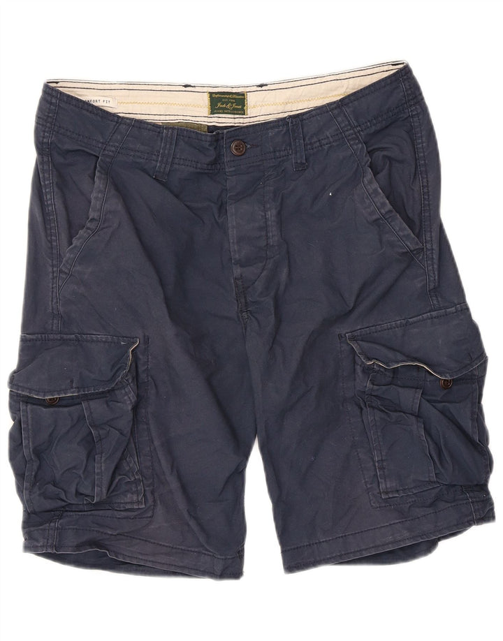 Jack & Jones Herre Comfort Fit Cargo Shorts Medium W34 Marineblå Bomuld