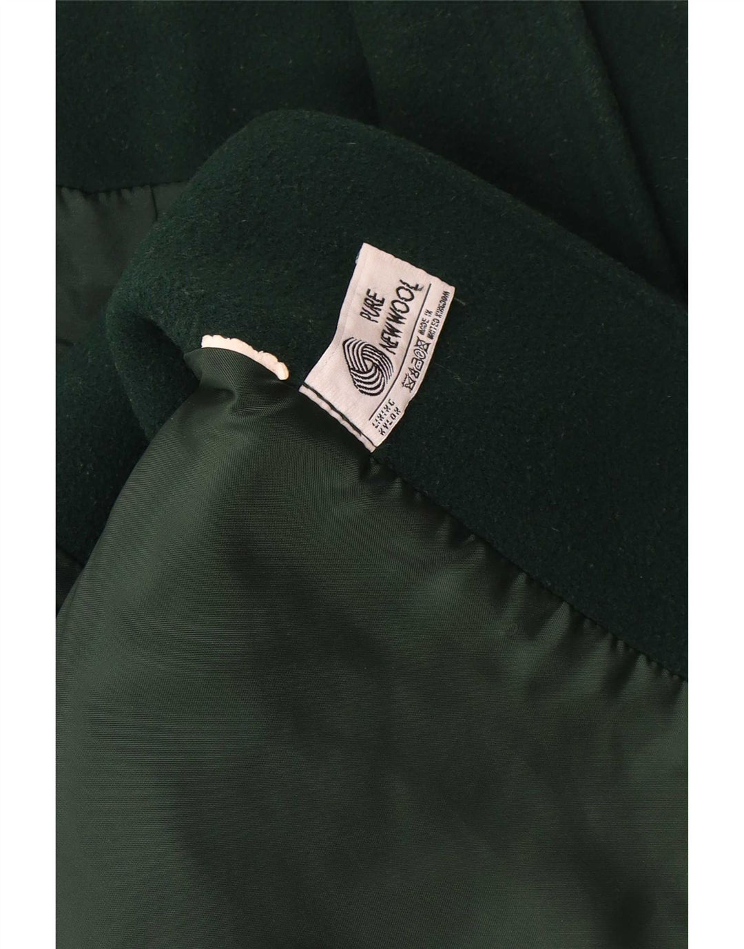 Vintage Dame Oversized Dobbeltradet Frakke UK 18 XL Grøn Ny Uld