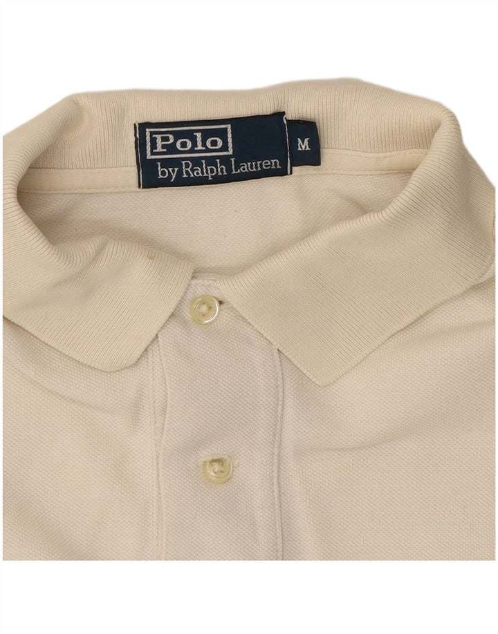 POLO RALPH LAUREN Mens Polo Shirt Medium Off White