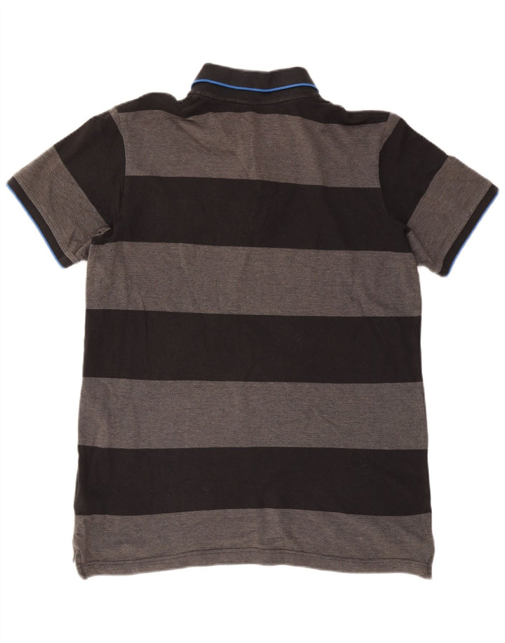 Reebok Rugby Polo Shirt til mænd Stor grå stribet bomuld