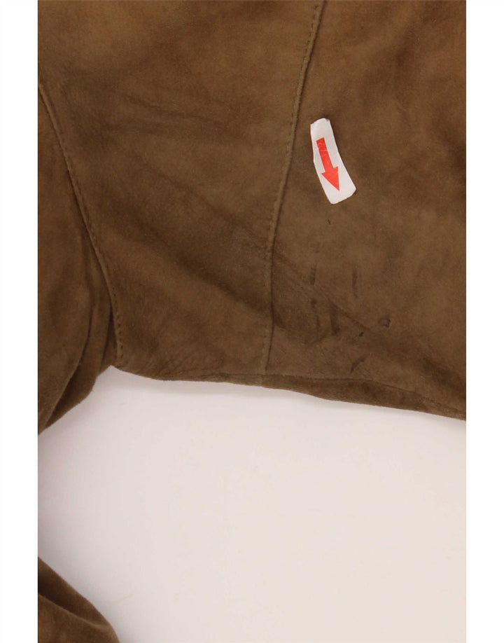 Vintage Herre Bomber Ruskindsjakke UK 38 Medium Beige