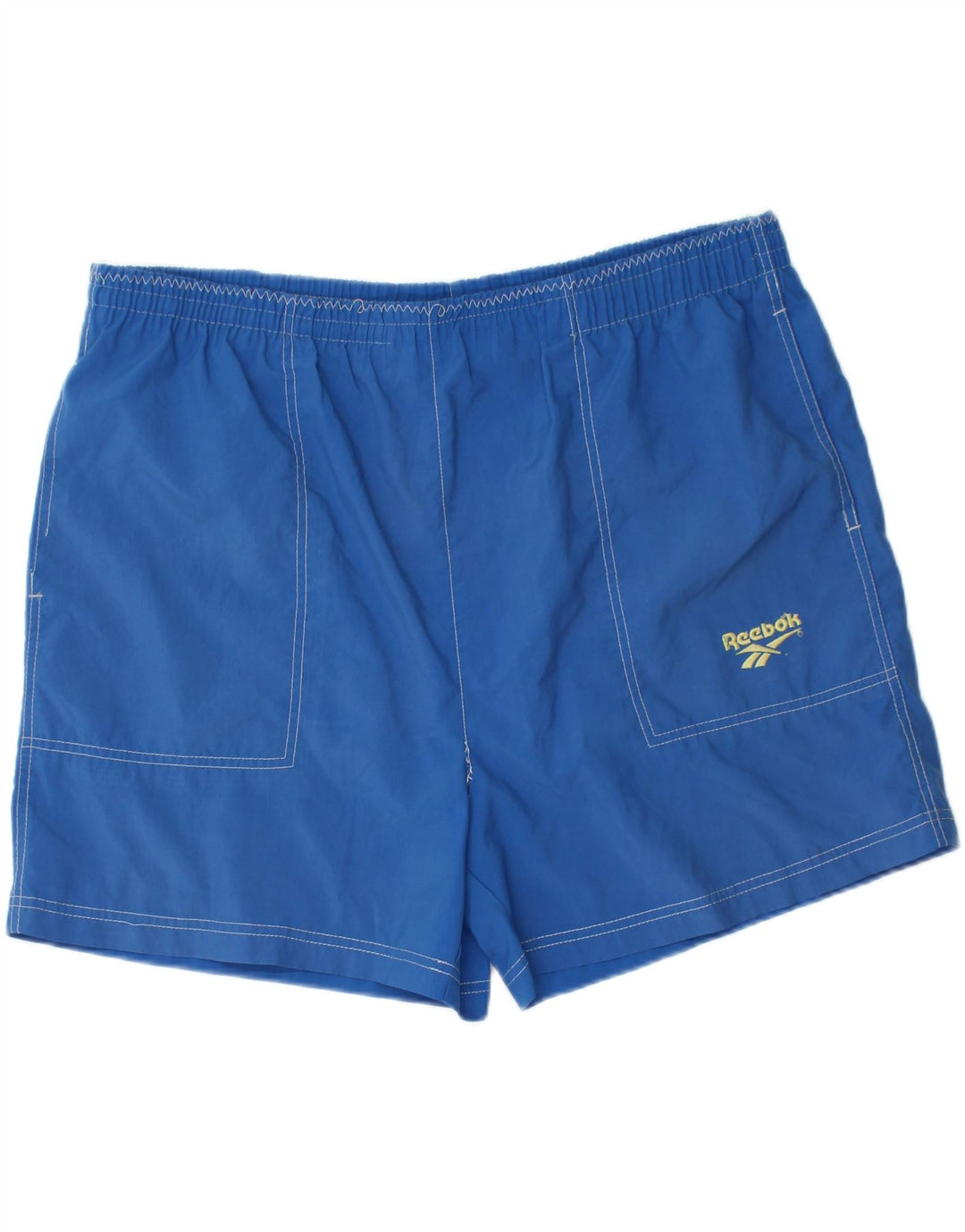 REEBOK Mens Graphic Sport Shorts 2XL  Blue Vintage Reebok and Second-Hand Reebok from Messina Hembry 