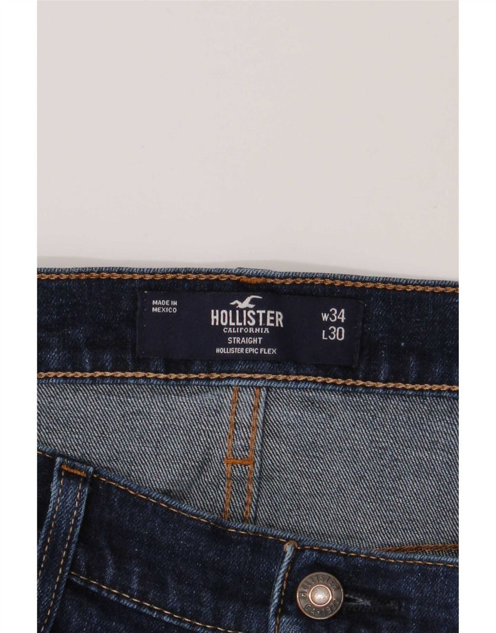 Hollister Herre Flex Straight Jeans W34 L30 Blå