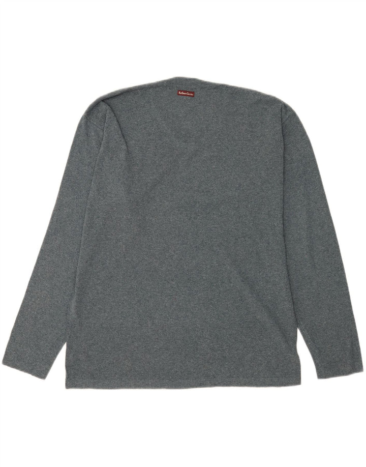 Marlboro Classics Herre V-hals trøje Sweater Stor Grå Flecked Akryl