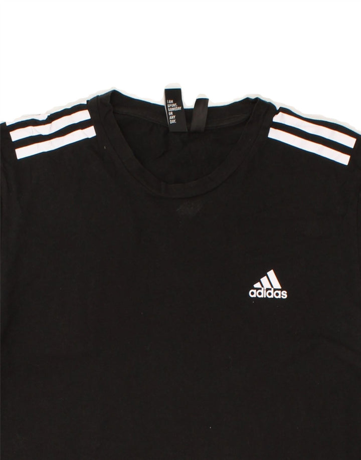 ADIDAS Mens T-Shirt Top Medium Black Cotton | Vintage Adidas | Thrift | Second-Hand Adidas | Used Clothing | Messina Hembry 