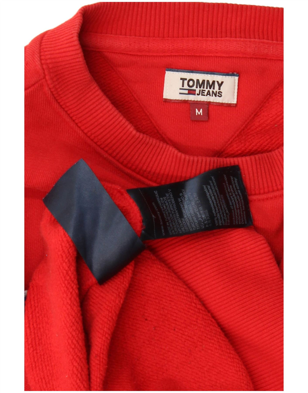 Tommy Hilfiger Dame Grafisk Oversized Sweatshirt Jumper UK 14 Medium Rød