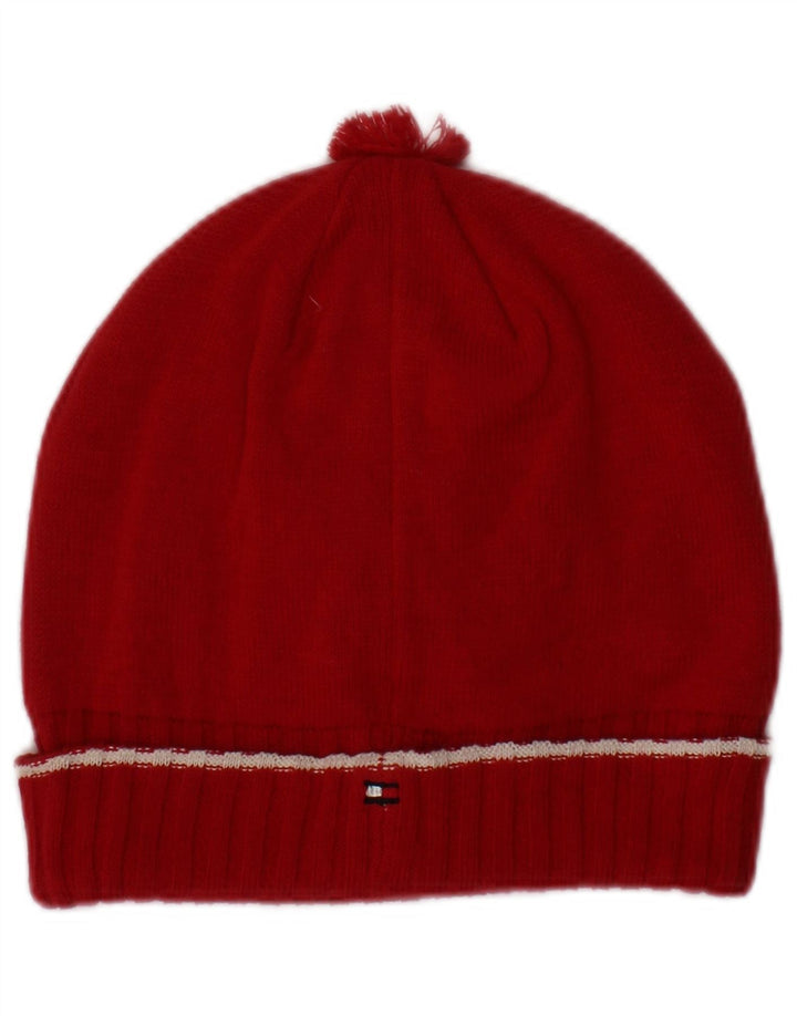 Tommy Hilfiger Dame Strik Beanie Hat Large/XL Rød Bomuld
