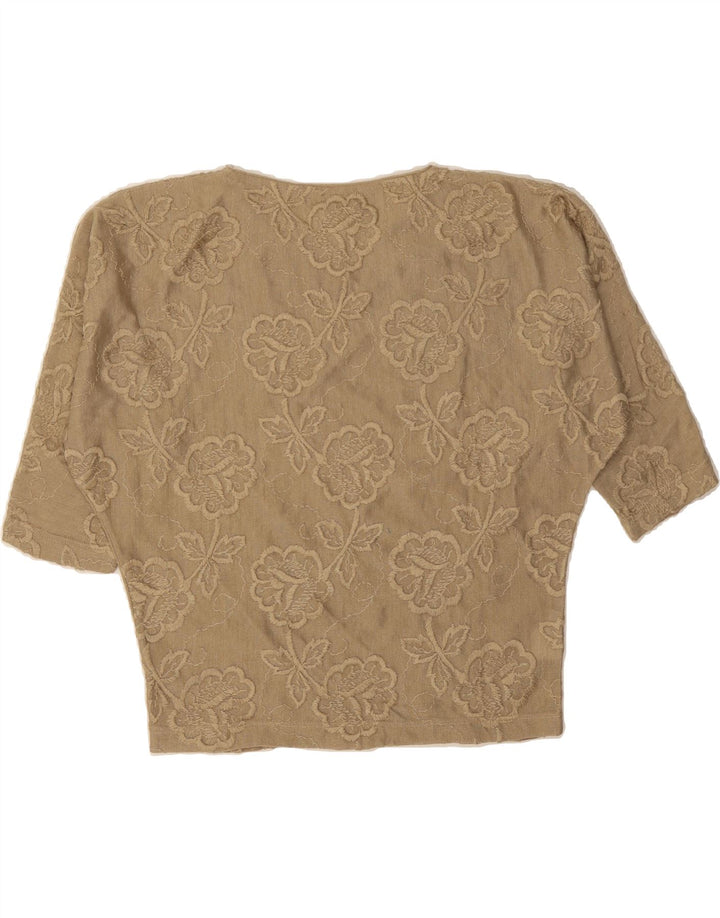 BUGATTI Womens Batwing Blouse Top EU 44 XL Beige Floral Cotton Vintage Bugatti and Second-Hand Bugatti from Messina Hembry 