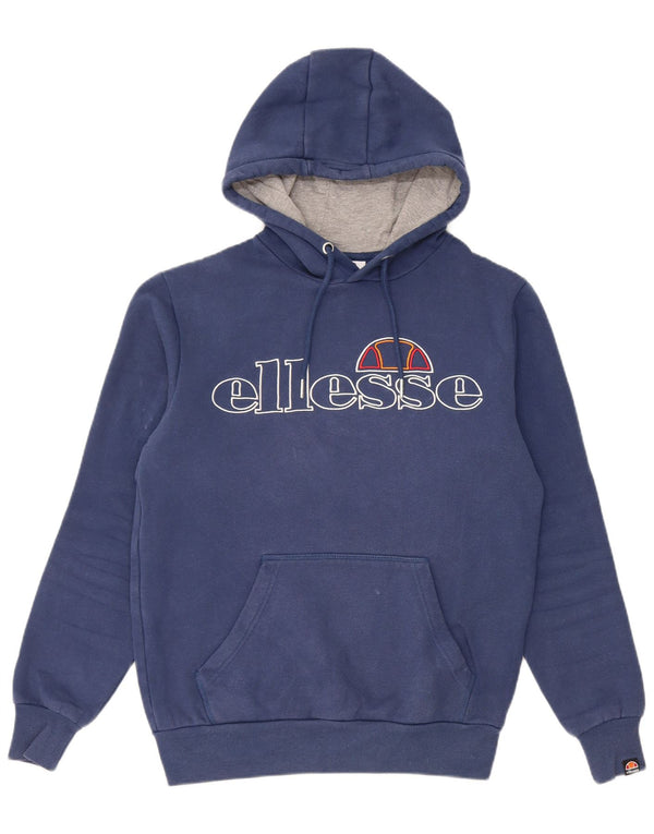 Ellesse Herre Grafisk Regular Fit Hoodie Jumper Small Navy Blue Bomuld
