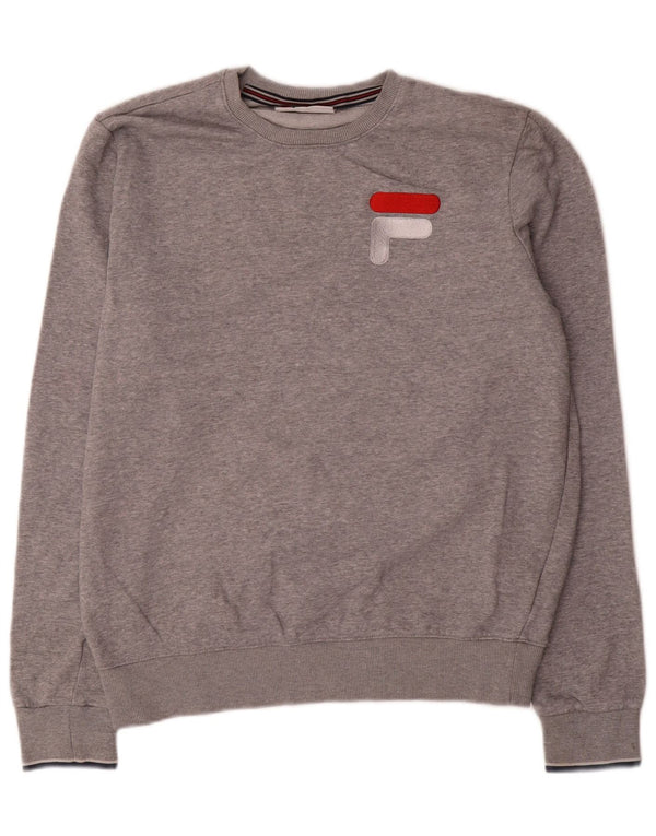Fila Herre Grafisk Sweatshirt Jumper Medium Grå Bomuld