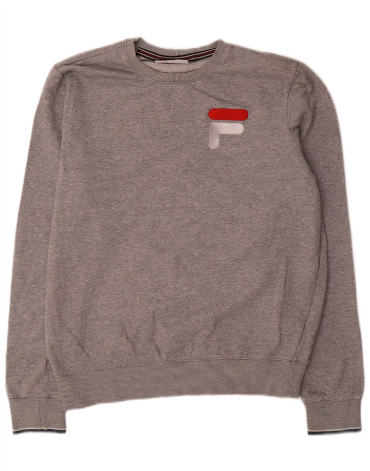 Fila Herre Grafisk Sweatshirt Jumper Medium Grå Bomuld