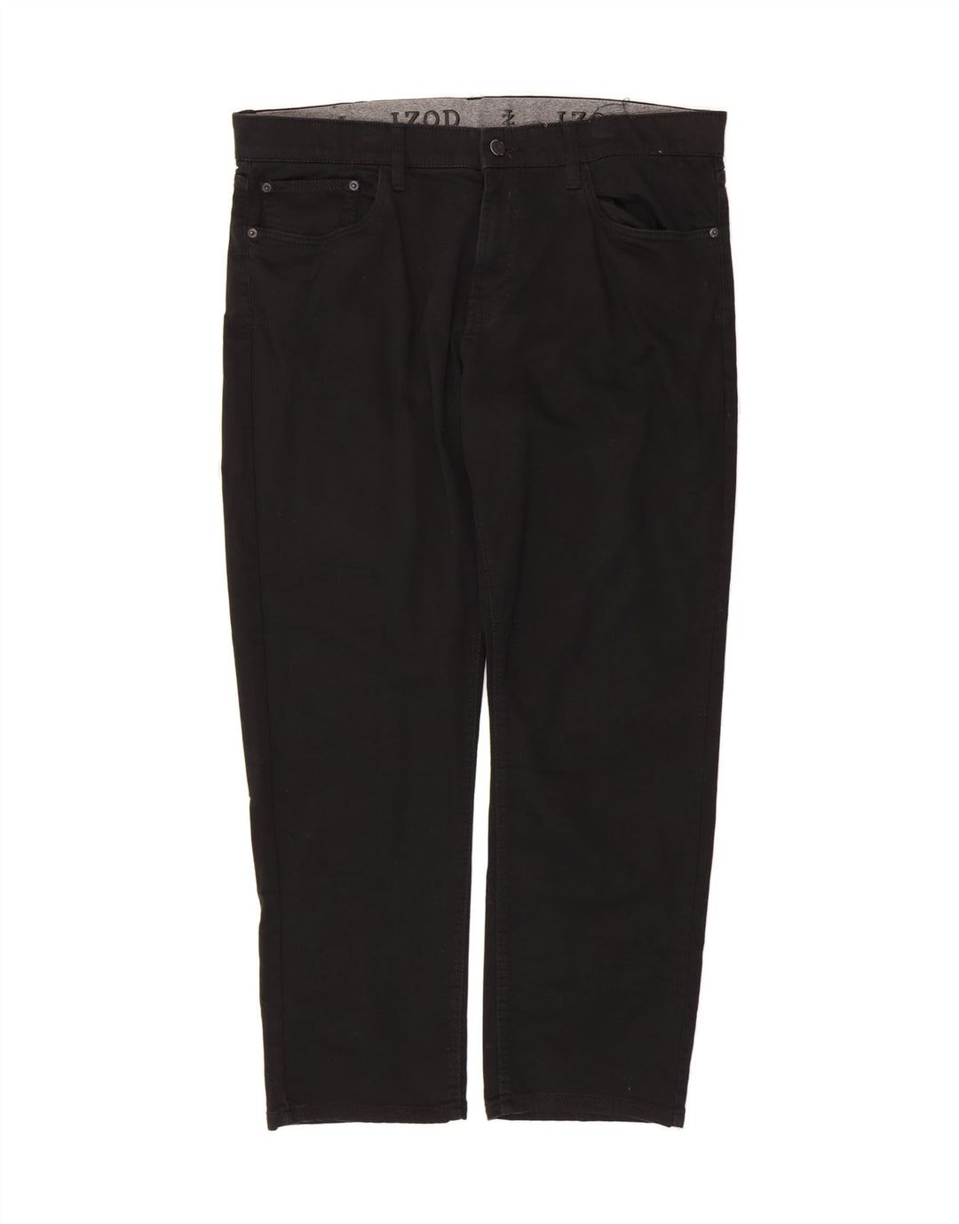 IZOD Mens Regular Fit Casual Trousers W38 L30 Black Cotton Vintage Izod and Second-Hand Izod from Messina Hembry 