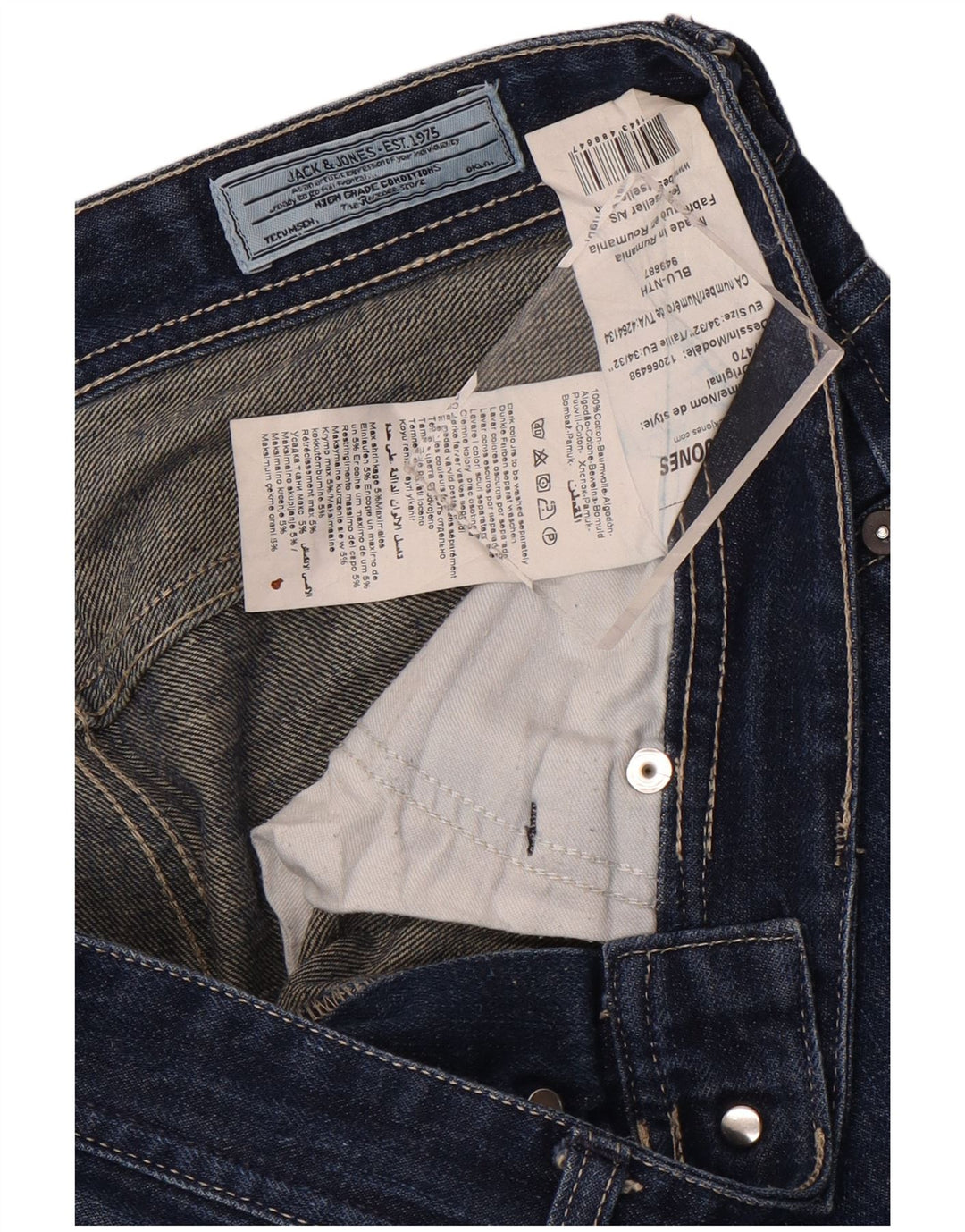 Jack & Jones Straight Jeans til mænd W34 L32 Blå Bomuld