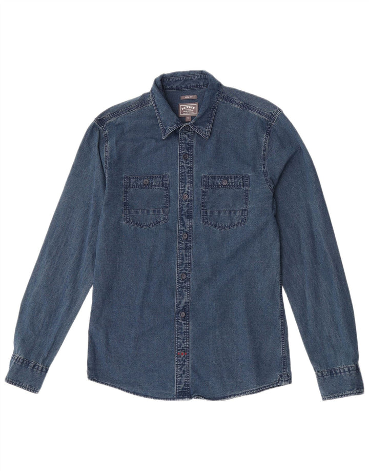 Fat Face Herre Slim Fit Denim Shirt Lille Blå Bomuld