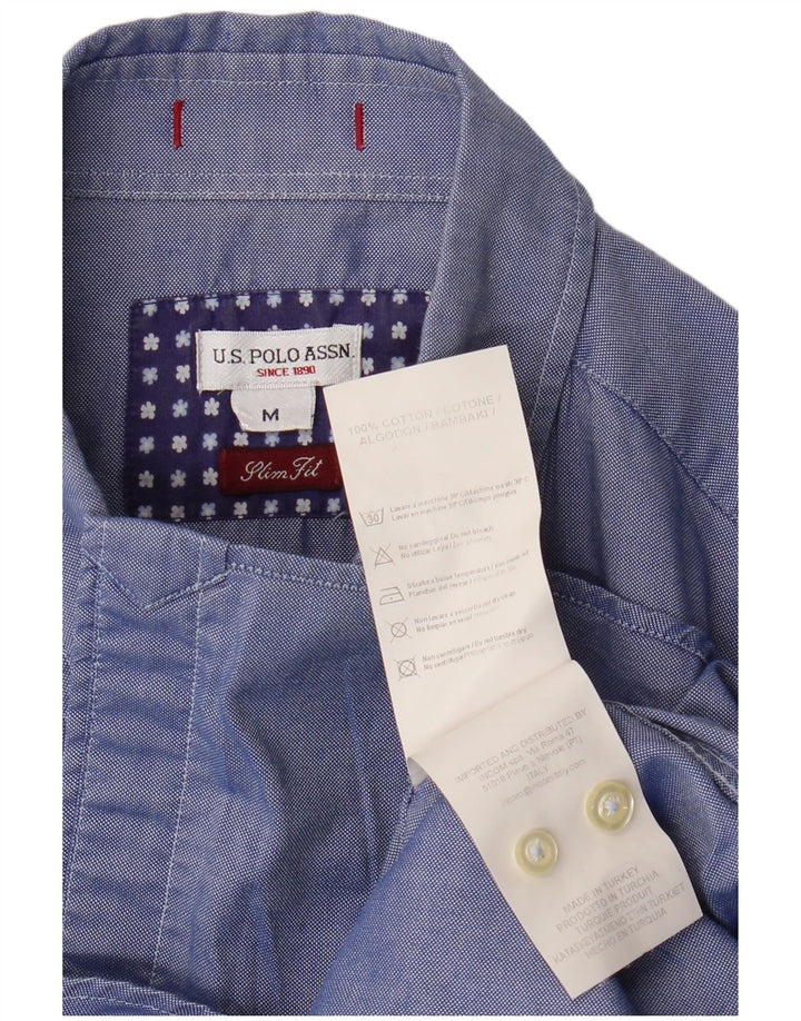 U.S. Polo Assn. Herre Slim Fit skjorte medium blå bomuld