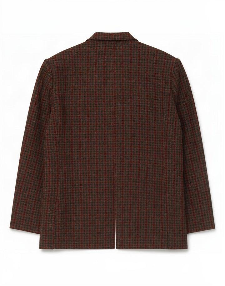 Sag Harbor Dame Blazer Jakke med fuld lynlås UK 18 XL Grøn Gingham Wool