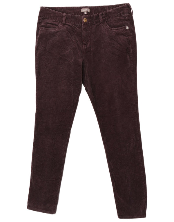 Essential slanke fløjlsbukser til kvinder UK 14 Large W34 L30 Lilla