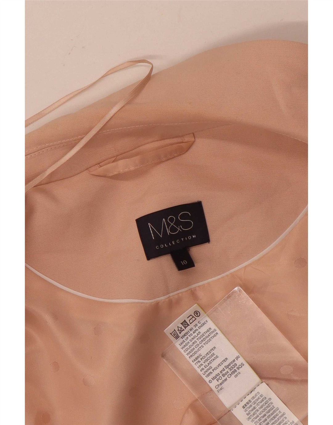 Marks & Spencer Dame Longline ærmeløs blazerjakke UK 10 Small Pink