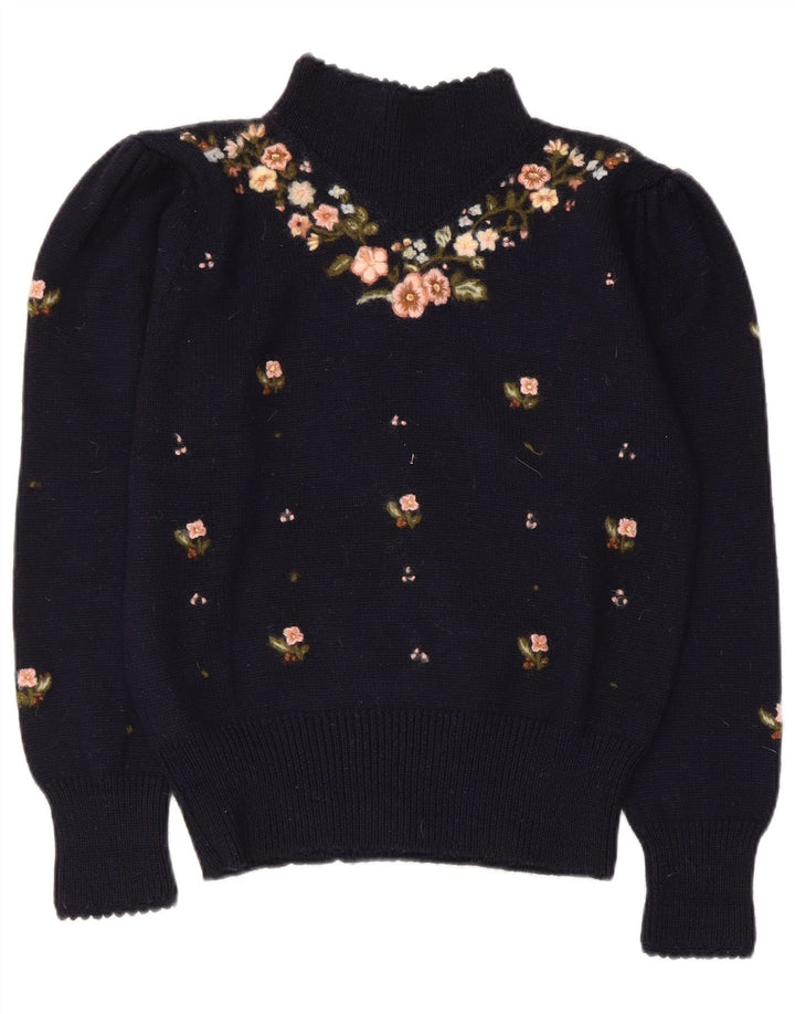 Herman Geist Dame Turtle Neck Jumper Sweater UK 14 Medium Navy Blue