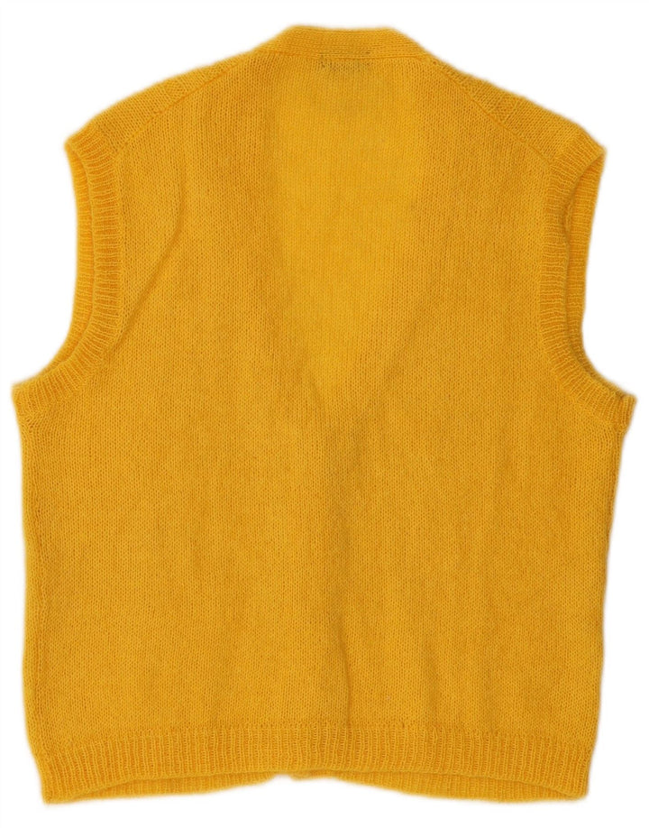 NADIA Womens Sleeveless Cardigan Sweater UK 14 Medium Yellow
