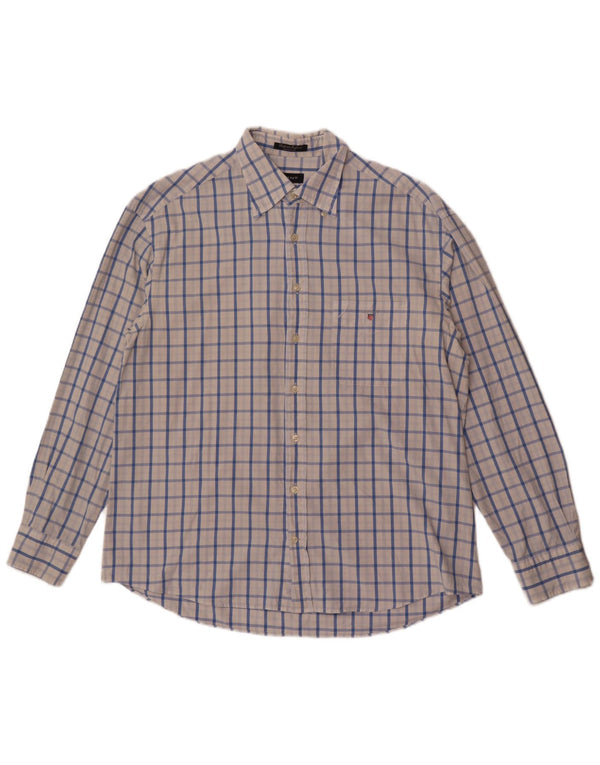 Gant herre Regular Fit skjorte XL hvid ternet bomuld