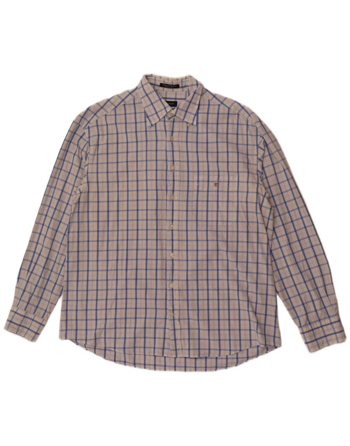 Gant herre Regular Fit skjorte XL hvid ternet bomuld