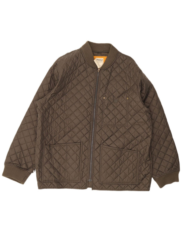 Timberland Herre quiltet jakke UK 44 2XL Khaki Nylon