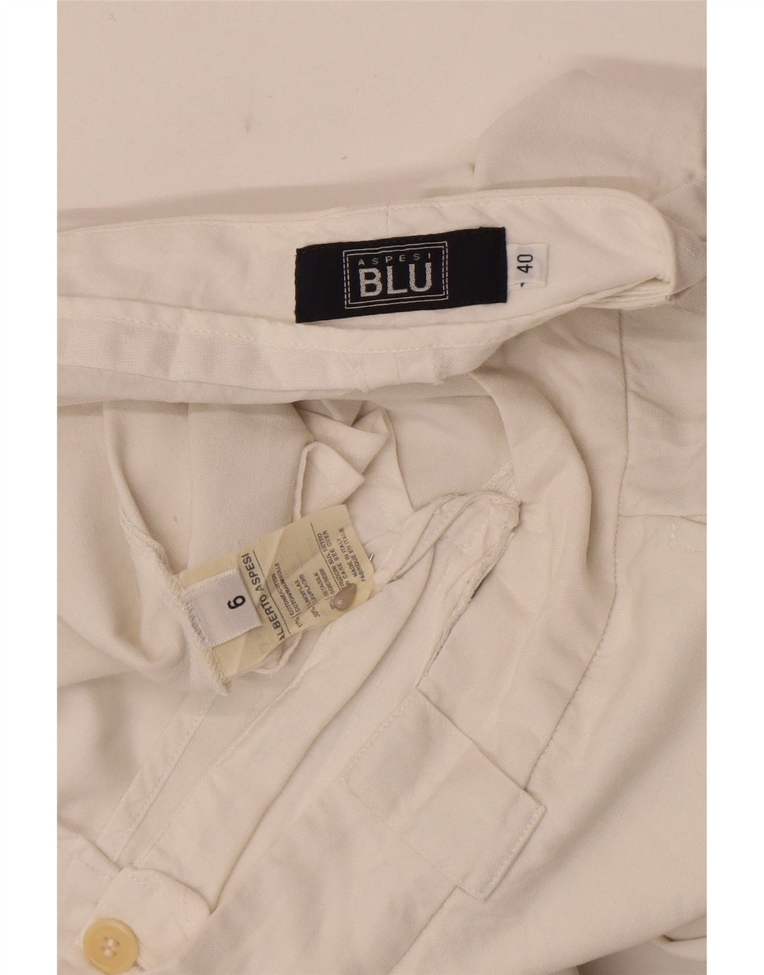 Alberto Aspesi Dame Blu Bootcut Suit Bukser IT 40 Small W27 L31 White