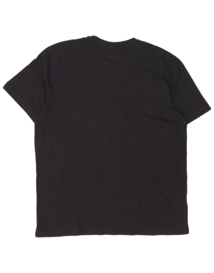 KAPPA Herre grafisk T-shirt top 2XL sort bomuld