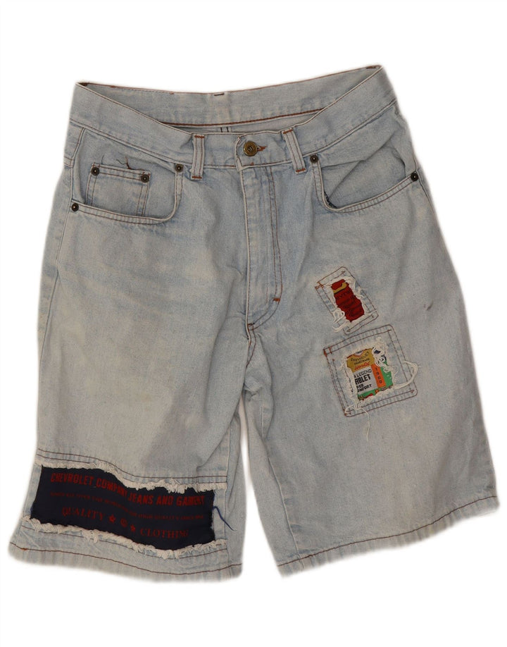 Vintage mænds distressed denim shorts IT 46 Small W28 Blue Cotton