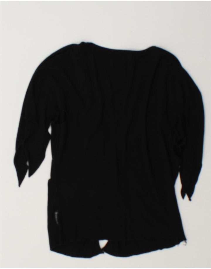 Armani Womens Crop kortærmet skjortebluse IT 46 Large Black
