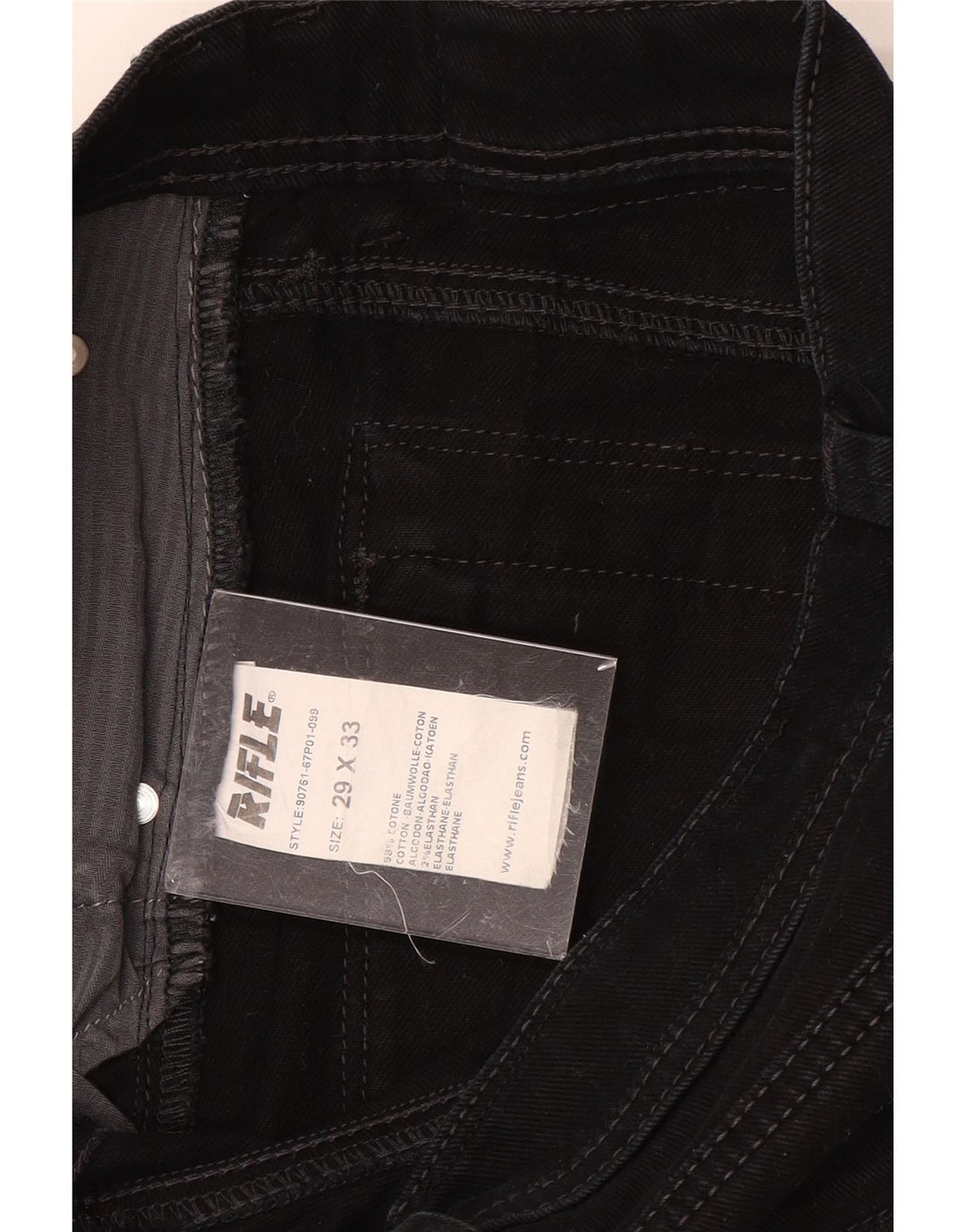 Rifle Herre Slim Jeans W29 L33 Sort Bomuld