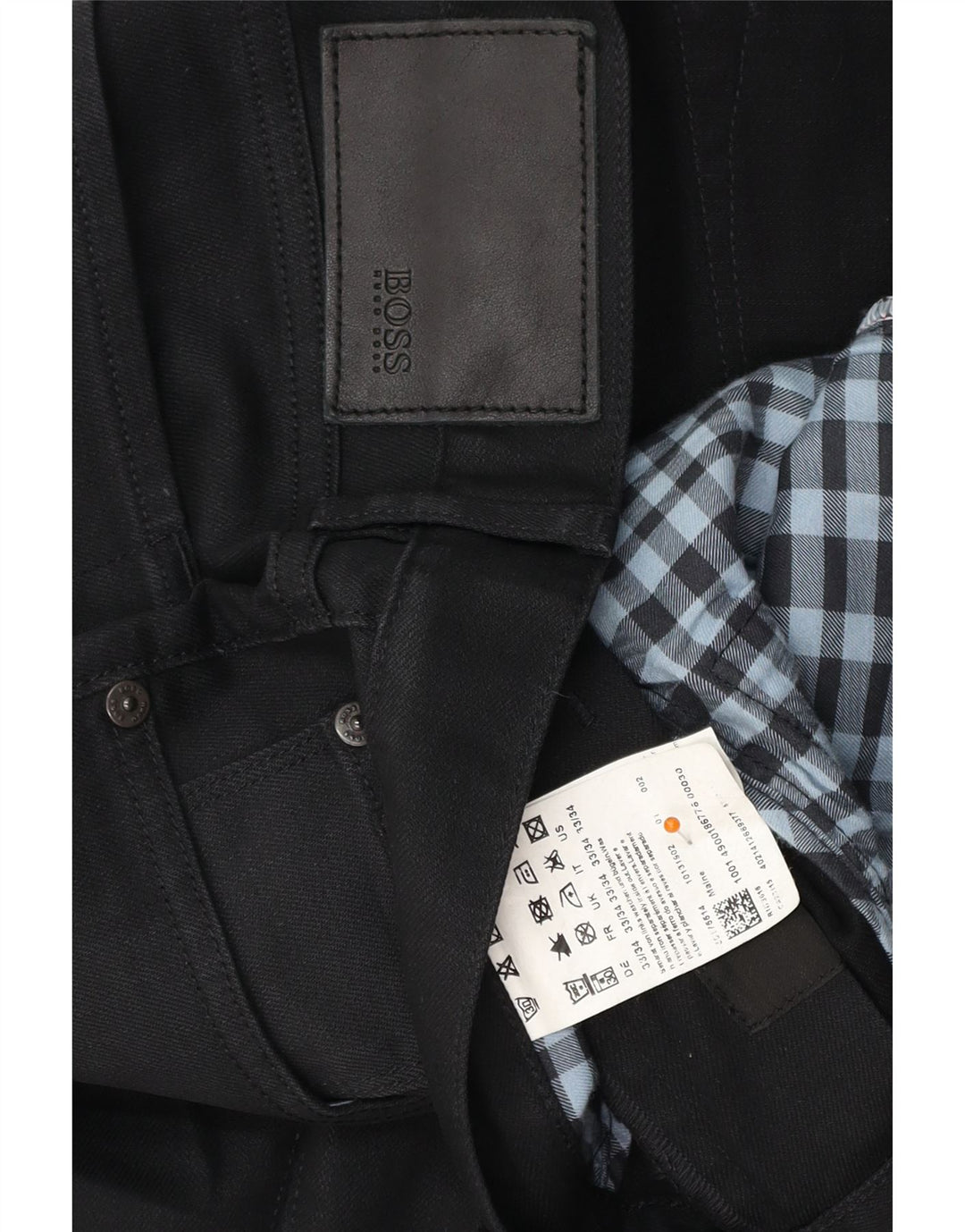 HUGO BOSS Straight jeans til mænd W33 L29 Sort bomuld