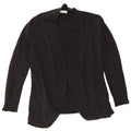 Zara Womens Open Cardigan Sweater UK 14 Large Black Bomuld