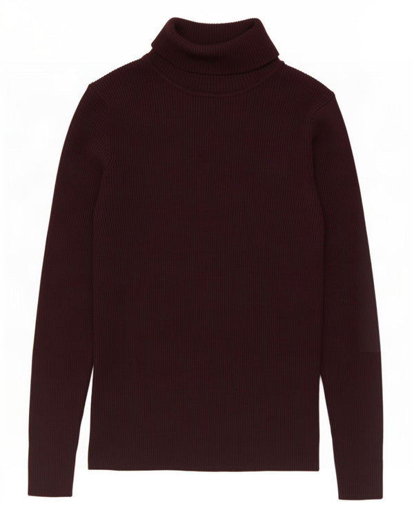 Marks & Spencer Dame Rullehals Sweater UK 14 Large Burgundy