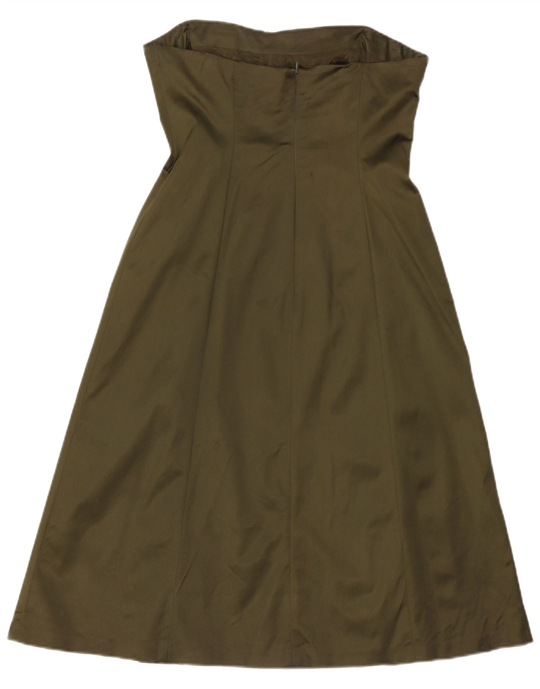 Coast Dame Stropløs Kjole UK 12 Medium Khaki Acetate
