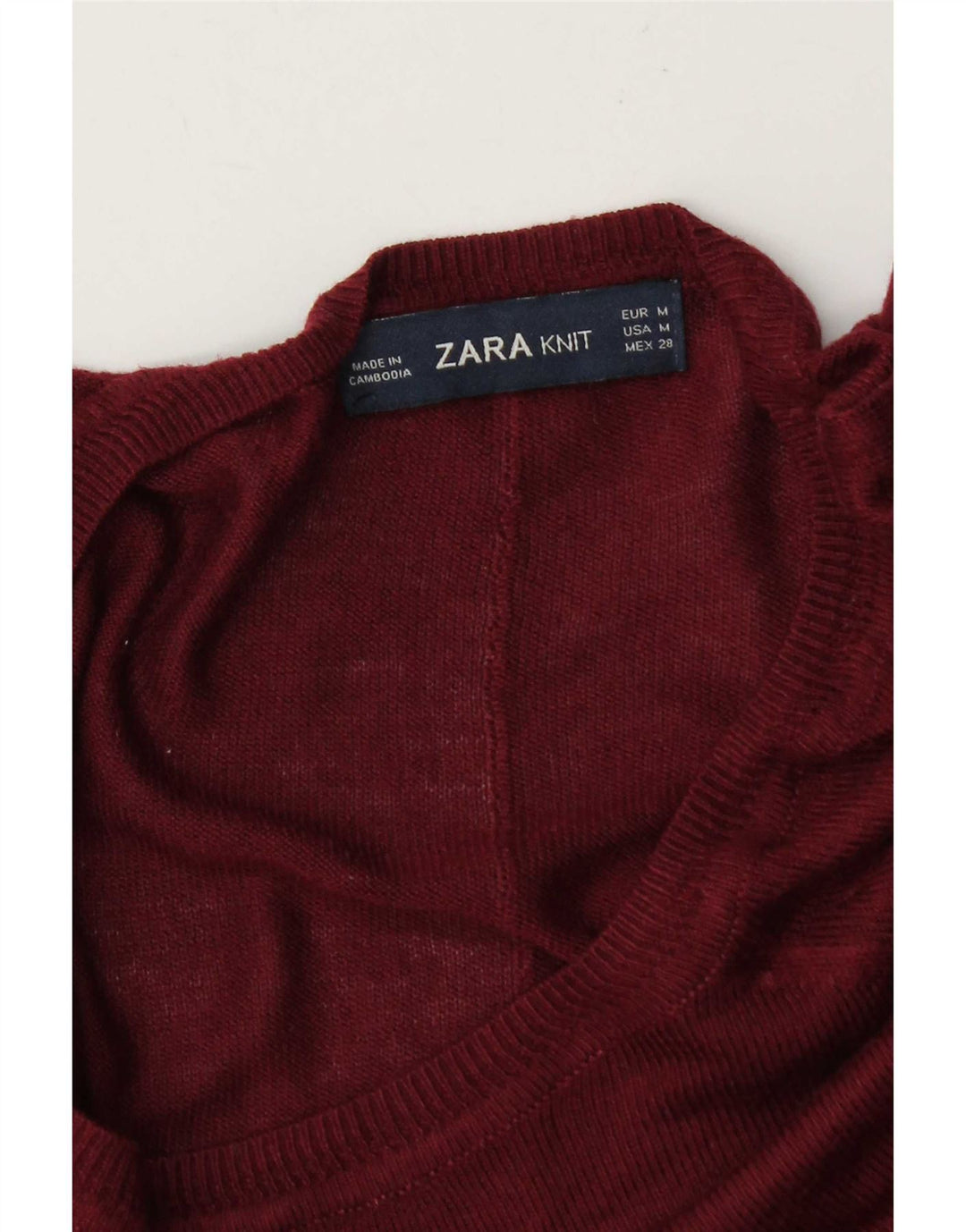 Zara Dame Oversized Boat Neck Jumper Sweater UK 14 Medium Burgundy