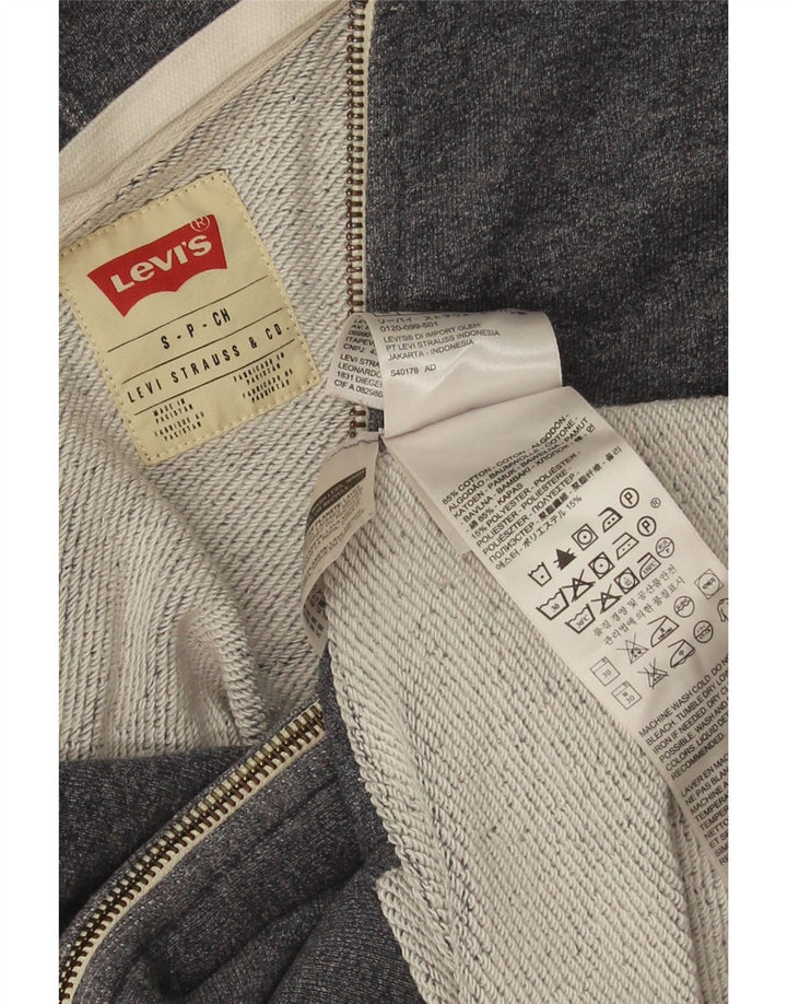 Levi's Herre-hættetrøje med lynlås, lille grå bomuld