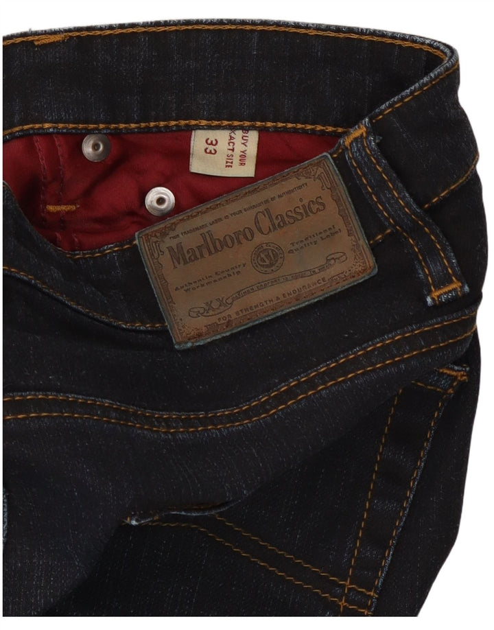 Marlboro Classics Dame Straight Jeans W33 L32 Marineblå Bomuld