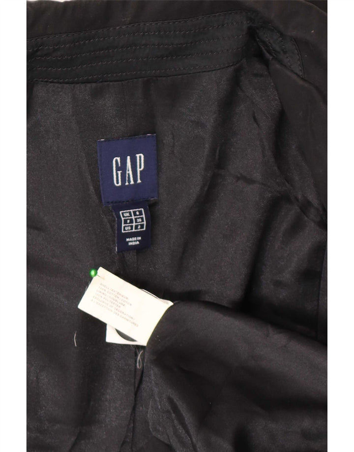 Gap Dame 1 Knap Blazer Jacket UK 6 XS Sort Bomuld