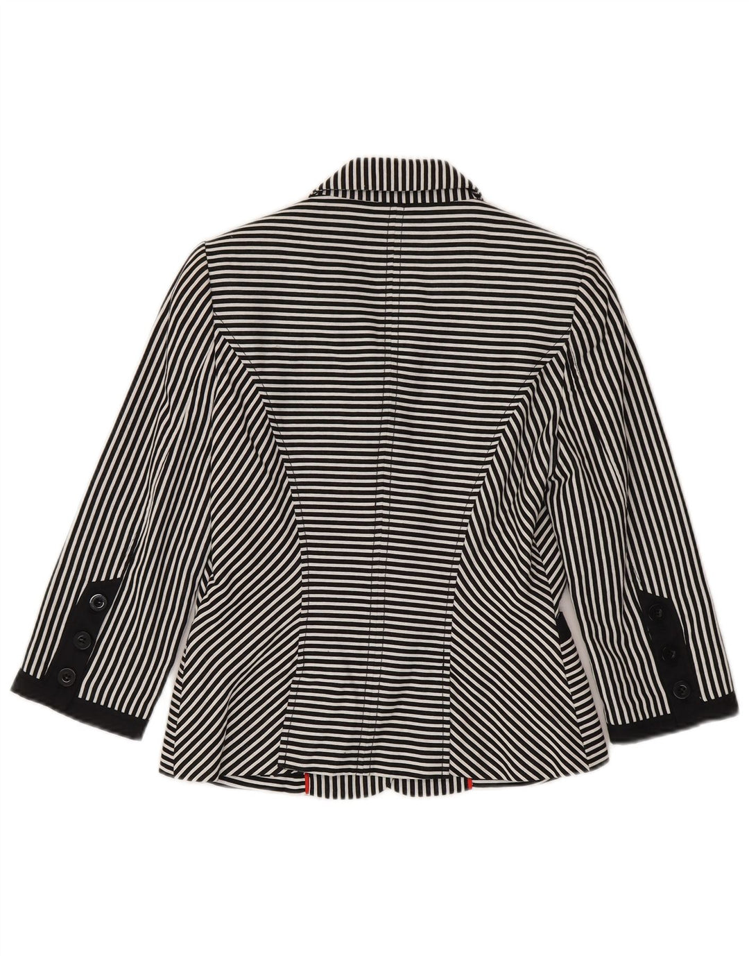 Jasper Conran Dame 3/4-ærmet blazerjakke UK 10 Small Black Pinstripe