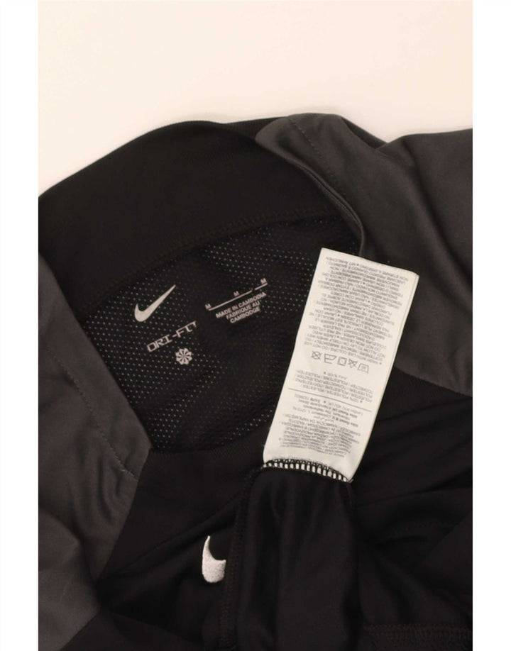 Nike Herre Dri Fit T-shirt Top Medium Sort Colourblock Polyester