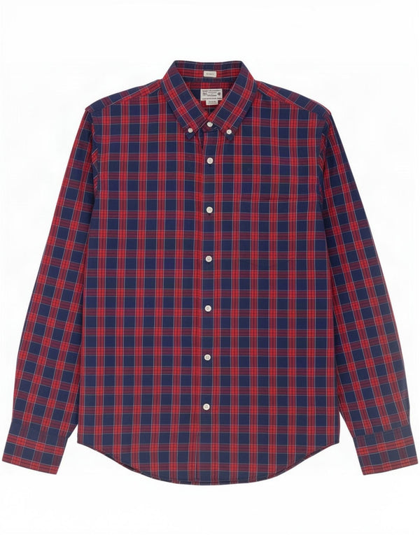 J. Crew Herre Slim Fit skjorte Medium marineblå ternet bomuld