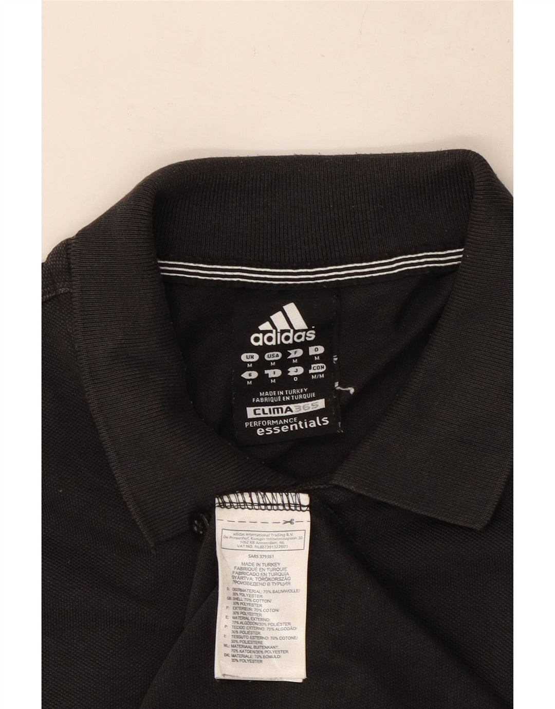 Adidas Herre Clima 365 Polo Shirt Medium Sort Bomuld