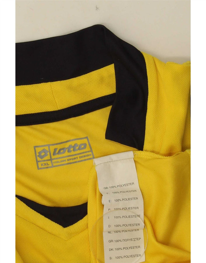 Lotto Herre T-Shirt Top 2XL Gul Colourblock Polyester